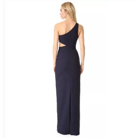 CINQ a SEPT Navy Leonella One Shoulder Long Maxi Dress Size 8 - Picture 9 of 10